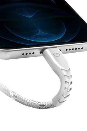 C89 NyloFlex 1.5M 3A USB to Lightning Hızlı Şarj Kablo - Beyaz