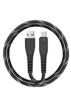 NyloFlex USB 2.0 1.5M 5A USB to Type-C Hızlı Şarj Kablo - Siyah