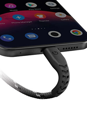 NyloFlex USB 2.0 1.5M 5A USB to Type-C Hızlı Şarj Kablo - Siyah