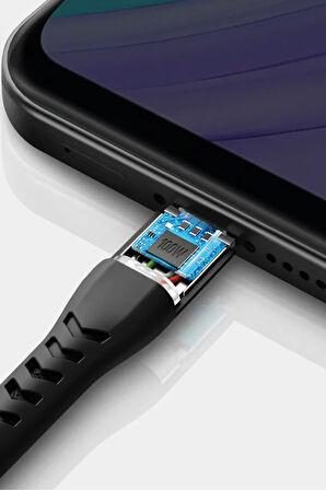 NyloFlex USB 2.0 3M 3A USB to Type-C Hızlı Şarj Kablo - Siyah
