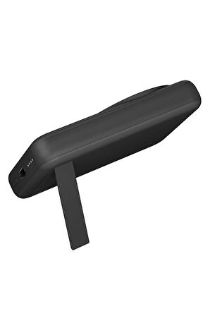 MagPac Mini 10.000 mAh 20W Type-C Kablosuz Şarj Stant Özellikli Magsafe Powerbank - Siyah