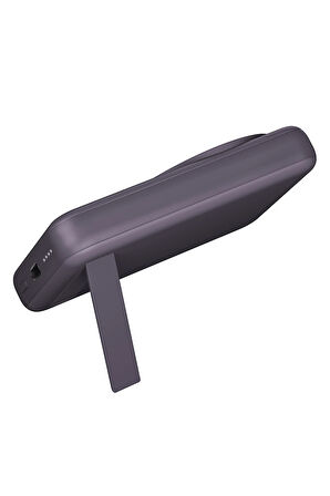 MagPac Mini 10.000 mAh 20W Type-C 15W Kablosuz Şarj - Stant Özellikli Magsafe Powerbank - Derin Mor