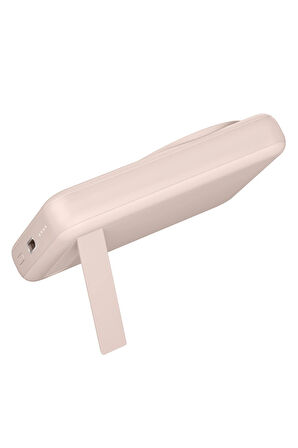 MagPac Mini 10.000 mAh 20W Type-C 15W Kablosuz Şarj - Stant Özellikli Magsafe Powerbank - Pembe