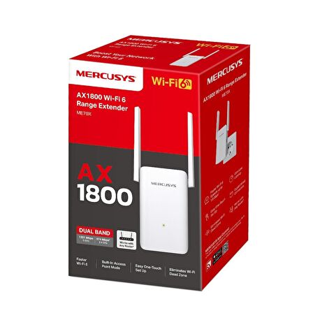 Mercusys ME70X, AX1800 Wi-Fi 6 Menzil Genişletici