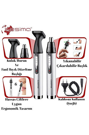 LESİMA 2 İN 1 FLEX BURUN KILI VE TIRAŞ MAKİNESİ