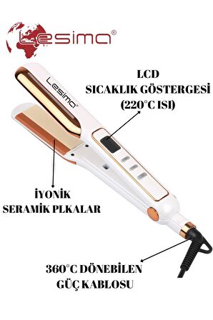 Ls-207 Seramik Saç Düzleştirici Dijital Led Isı Ayarlı Düzleştirici