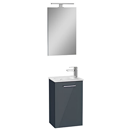 VitrA Mia 69582 Banyo Dolabı Seti Kapaklı 40 Cm Antrasit