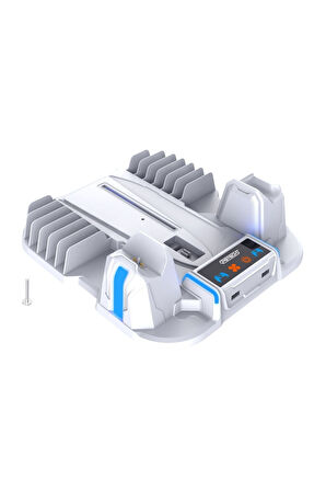 PG-TECH GP-521 PS5 Slim Disk/PS5 Slim Dijital Uyumlu Multifonksiyonel Soğutucu Fan Şarj Stand