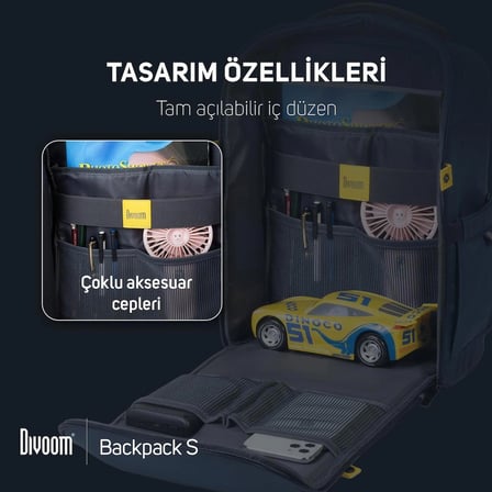 Divoom Pixoo Backpack S Mavi Ledli Sırt Çantası