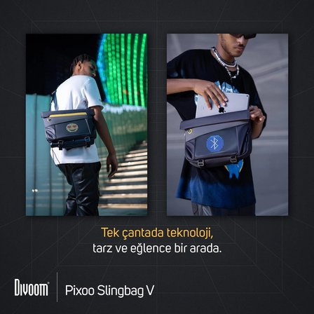 Divoom Pixoo Slingbag-V 16x16 Piksel LED Ekranlı Postacı Çantası