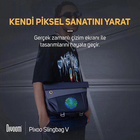 Divoom Pixoo Slingbag-V 16x16 Piksel LED Ekranlı Postacı Çantası