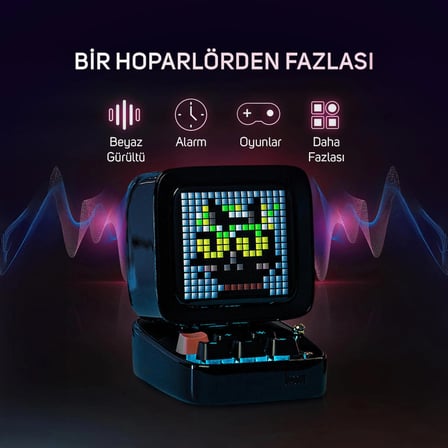 Divoom DitooPro Piksel Ekranlı Siyah Bluetooth Hoparlör