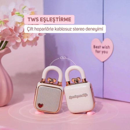 Divoom LoveLock Mini Ses Kayıt Özellikli Bluetooth Hoparlör