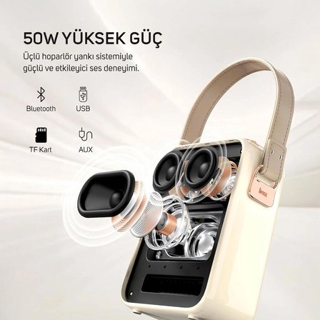 Divoom SongBird-HQ Beyaz Çift Mikrofonlu Bluetooth Hoparlör