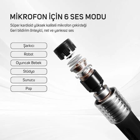 Divoom SongBird-HQ Siyah Çift Karaoke Mikrofonlu Bluetooth Hoparlör