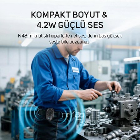 Divoom Itour-S IP67 Mini Bluetooth Hoparlör, Güçlü Bas, Taşınabilir Ses Bombası, Beyaz