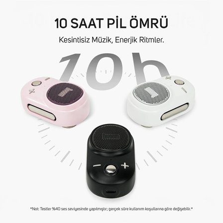 Divoom Itour-S IP67 Mini Bluetooth Hoparlör, Güçlü Bas, Taşınabilir Ses Bombası, Beyaz