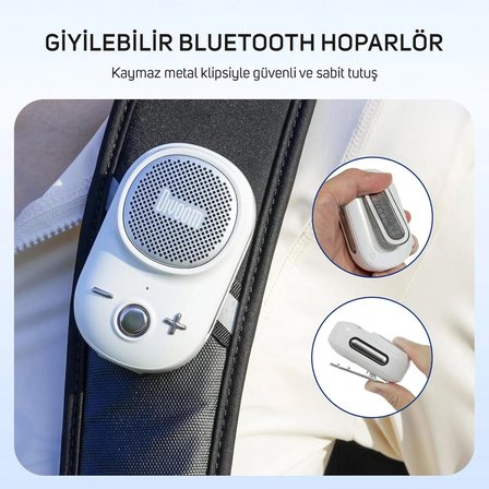 Divoom Itour-S IP67 Mini Bluetooth Hoparlör, Güçlü Bas, Taşınabilir Ses Bombası, Beyaz