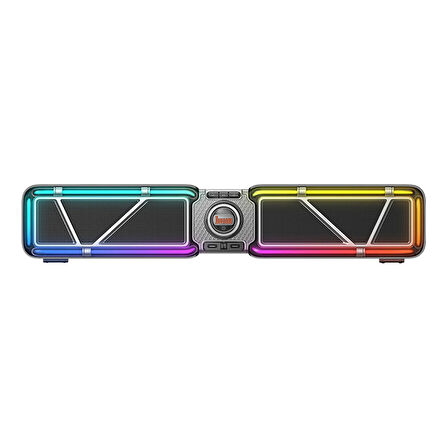 Divoom D-base 30W Masaüstü Bluetooth Gaming Hoparlör, Rgb Işıklı, Çift Portlu 35W Hızlı Şarj, USB/Aux/Bluetooth6.0, Siyah
