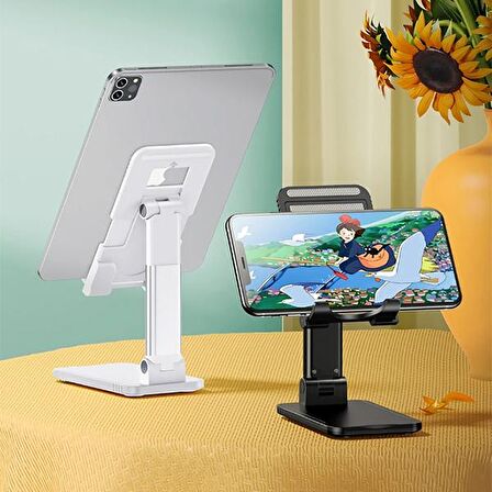 USAMS US-ZJ059 Retractable Katlanabilir Tablet ve Telefon Tutucu Stand BEYAZ