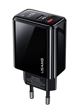 Usams US-CC133 T40 Type-C 20 Watt Hızlı Şarj Aleti Siyah