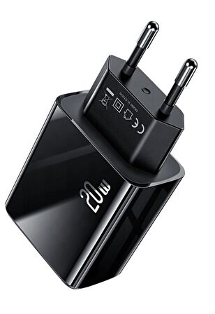 Usams US-CC133 T40 Type-C 20 Watt Hızlı Şarj Aleti Siyah