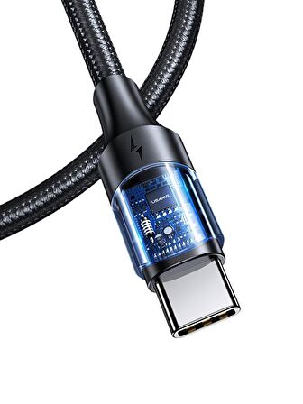 Usams US-SJ524 Örgülü 1.2m Type-C to Type-C 100w PD Hızlı Şarj ve Data Kablosu