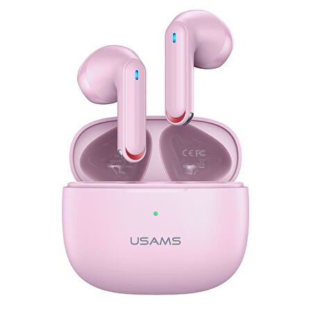 Usams NX10 Çift Mikrofonlu BT5.2 TWS Bluetooth Kulaklık-Pembe