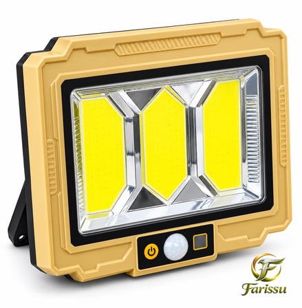 Solar Sensorlu Cob Led Sokak & Bahce Aydinlatma Projektoru – 2400 Mah, Kumandali, Su Gecirmez