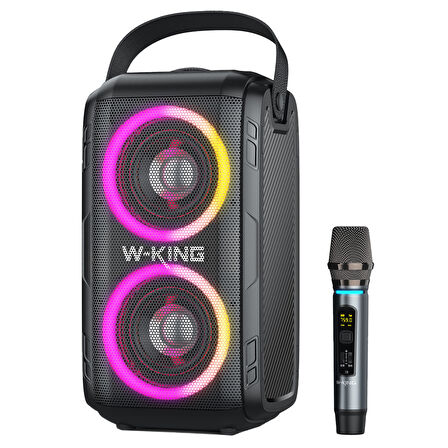 W-KING T9 Bluetooth Hoparlör, 80W Boombox, 9 Saate Varan Çalma Süresi, IPX5 Suya Dayanıklı, Kablosuz Stereo TWS, TF/Aux/Bluetooth5.0/USB, Ses Bombası