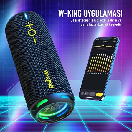 W-KING D320 Bluetooth Hoparlör, 40W 360° Surround Boombox, 24 Saate Varan Çalma Süresi, IP67, Kablosuz Stereo TWS, Powerbank/TF/Aux/Bluetooth5.3/, Ses Bombası