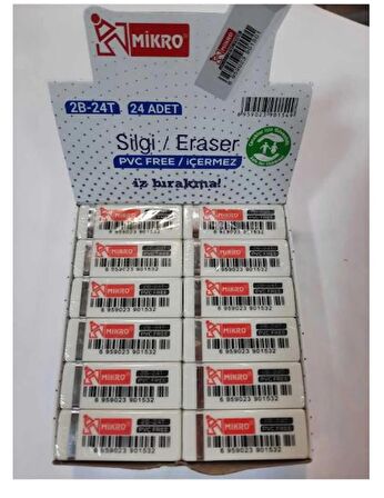 Silgi Pvc Free 24 Adet Beyaz Silgi