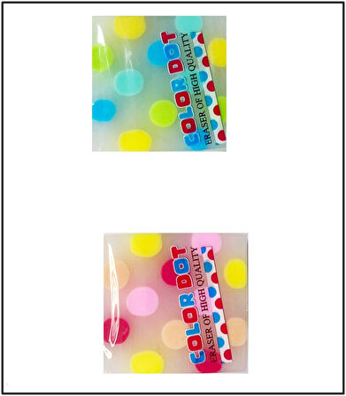 Mikro Color Dot Silgi Şeffaf Puantiyeli - 5 adet