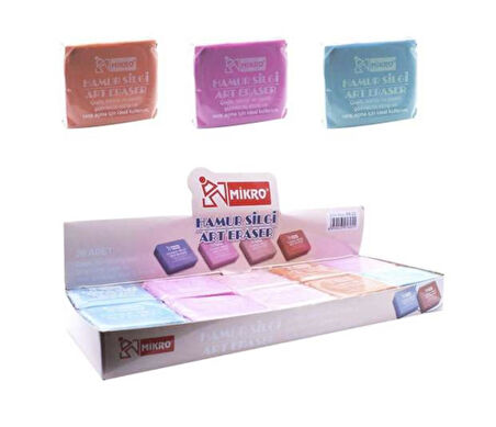 Mikro Hamur Silgi Pastel Renkler 20 Adet