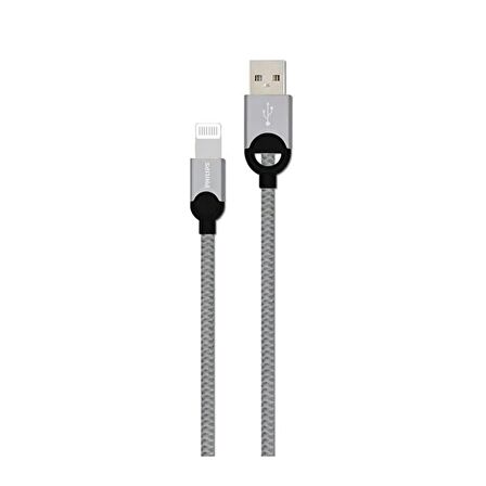 Philips Apple MFI Lisanslı UsbA to Lightning 1.2Metre Hızlı Data ve Şarj Kablosu Gri DLC2508N