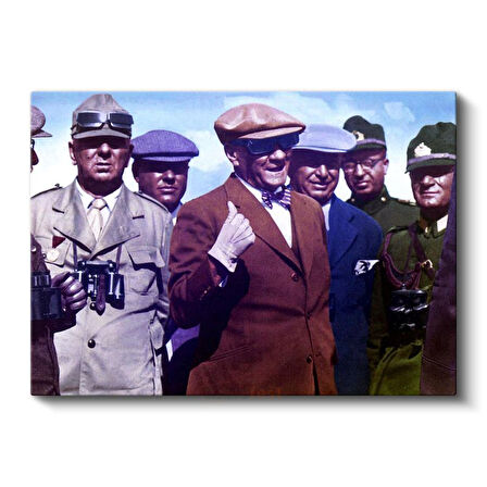 Atatürk ve Askeri İnceleme - Saha Gezisinde Kanvas Tablo
