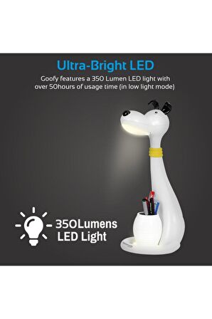 Promate Goofy Çocuk LED Masa & LED Gece Lambası Kalemlikli, 3 Renk ve 3 Kademeli
