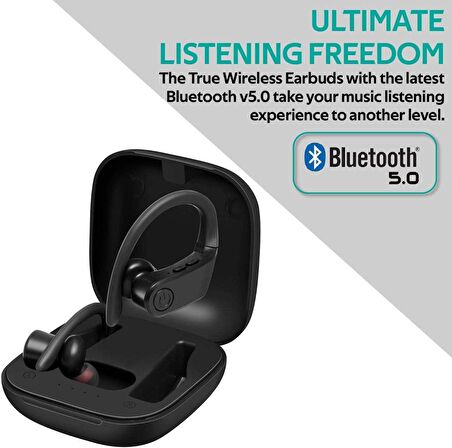 Promate Motive Bluetooth Kulaklık Kulakiçi TWS 5.0 Uzun Çalışma HD  Mikrofonlu Siyah