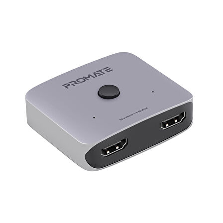 Promate Switch-HDMI 4K Yüksek Çözünürlüklü Çift Yönlü 2 Giriş 1 Çıkış HDMI Switch Dönüştürücü