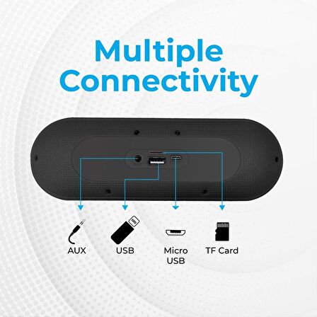 Promate Capsule Bluetooth Kablosuz Hoparlör Handsfree HD Ses 6 Watt Şarjlı Siyah