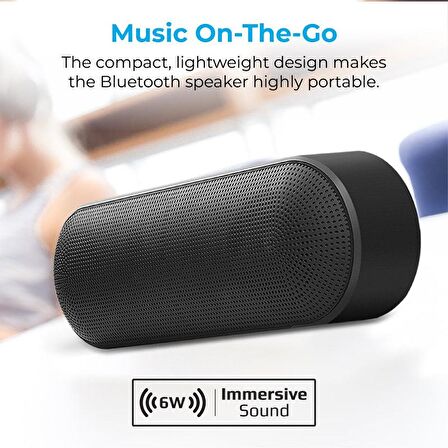 Promate Capsule Bluetooth Kablosuz Hoparlör Handsfree HD Ses 6 Watt Şarjlı Siyah