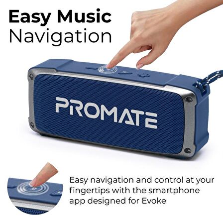 Promate OutBeat Bluetooth Kablosuz Hoparlör Yüksek HD Ses Kalitesi 6 Watt Mavi