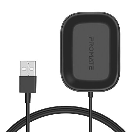 Promate AuraPod-1 5W Apple AirPods / Pro Kaymaz Yüzey Kablosuz Şarj Cihazı Siyah