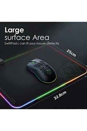 Promate Vertux Mouse Ped Game Immersion™ Pürüzsüz Kaydırma Rgb Led - Swıftpad-l