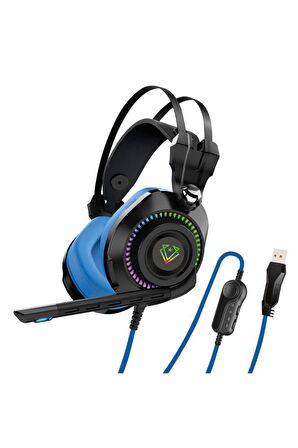 Promate Vertux Bogota Mikrofonlu Stereo RGB Gürültü Önleyicili Oyuncu Kulak Üstü Kablolu Kulaklık