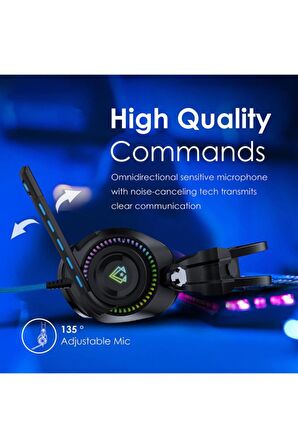 Promate Vertux Bogota Mikrofonlu Stereo RGB Gürültü Önleyicili Oyuncu Kulak Üstü Kablolu Kulaklık