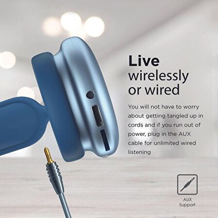 Promate AirBeat Bluetooth Kulaklık Yüksek Kaliteli Stereo Kablosuz Kulaküstü Kulaklık Mavi