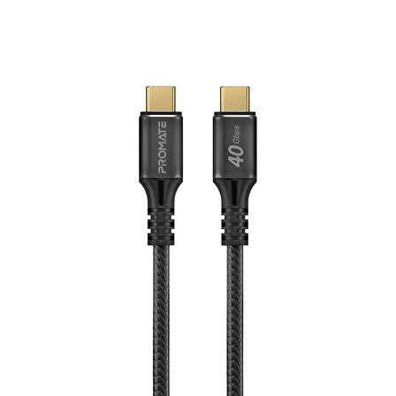 Promate PowerBolt240-1M 240W Type-C To Type-C 1m 5A Thunderbolt 3 Data Kablosu