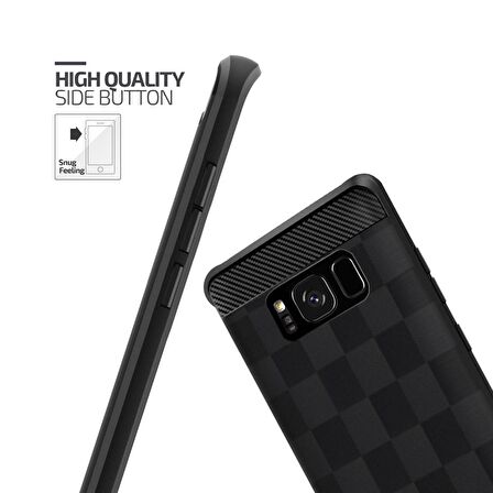 Buff Galaxy S8 ile Uyumlu Black Armor Kılıf