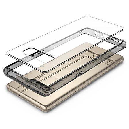 Buff Galaxy Note 8 ile Uyumlu Air Hybrid Kılıf Smoke Black